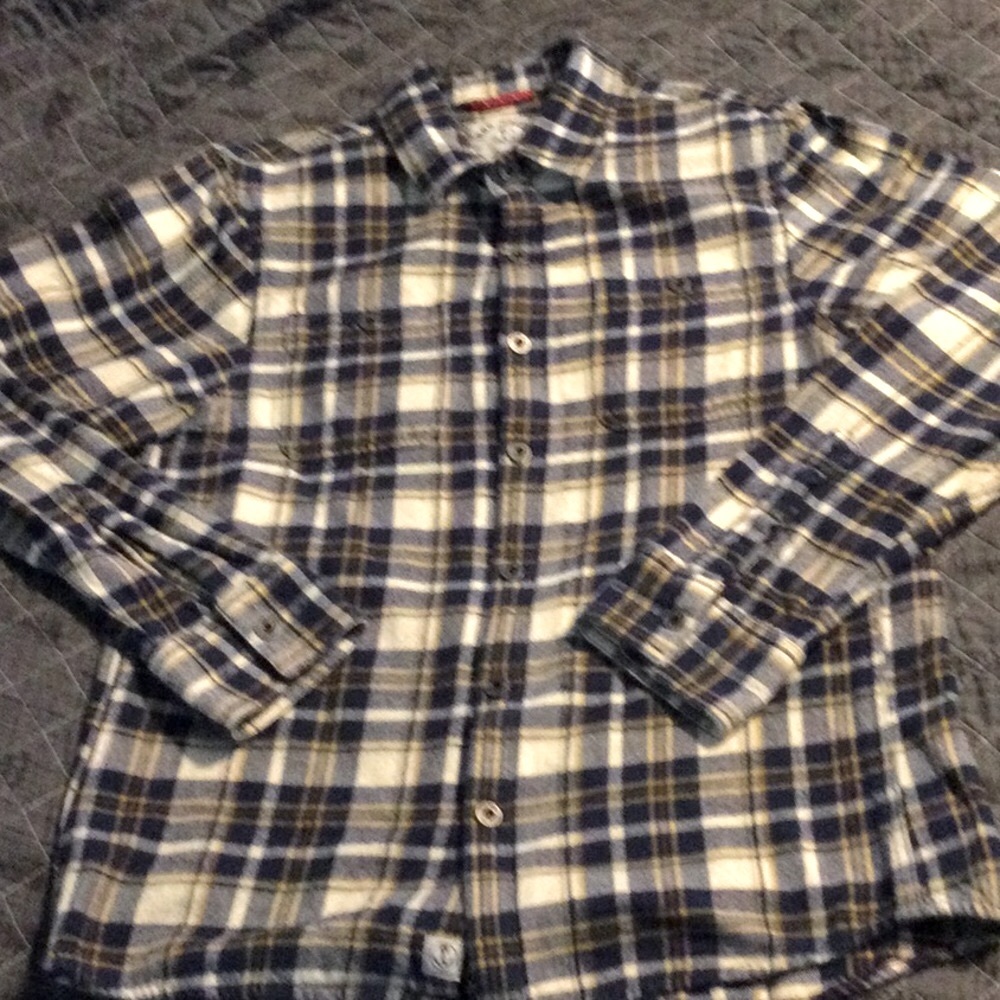 Iron and resin flannel long sleeve shirt L
